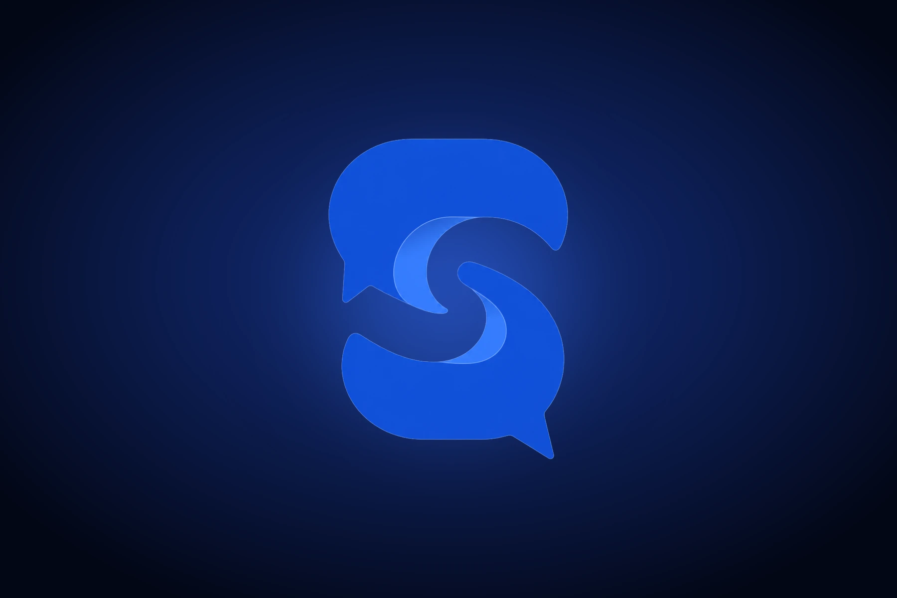 Soclya logo: two speech bubbles forming an S